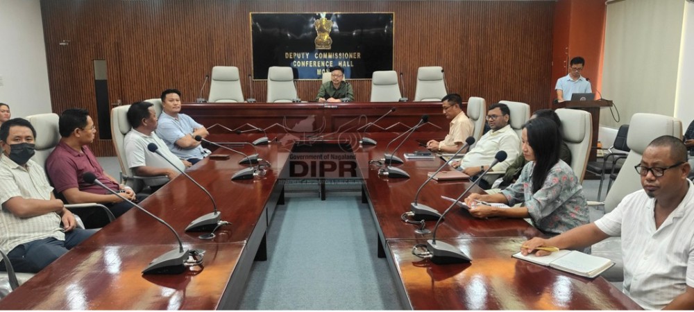 DC Mon, Wennyei Konyak chairing the District-level Orientation for Aadi Karmayogi Abhiyan held at DC’s Conference Hall, Mon on September 12. (DIPR Photo)